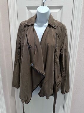 Blank NYC Olive-Taupe Utility Drape Jacket